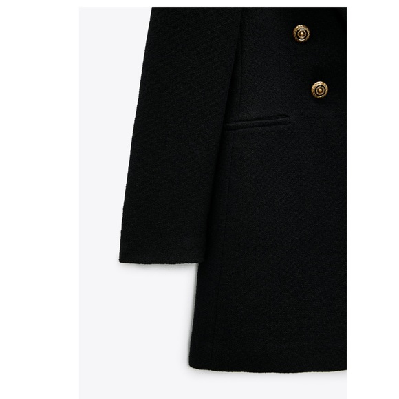 ZARA | NWT BLACK DOUBLE BREASTED LONG BLAZER - Picture 10 of 13